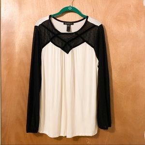 NWT August Silk | Black Ivory Blouse Top